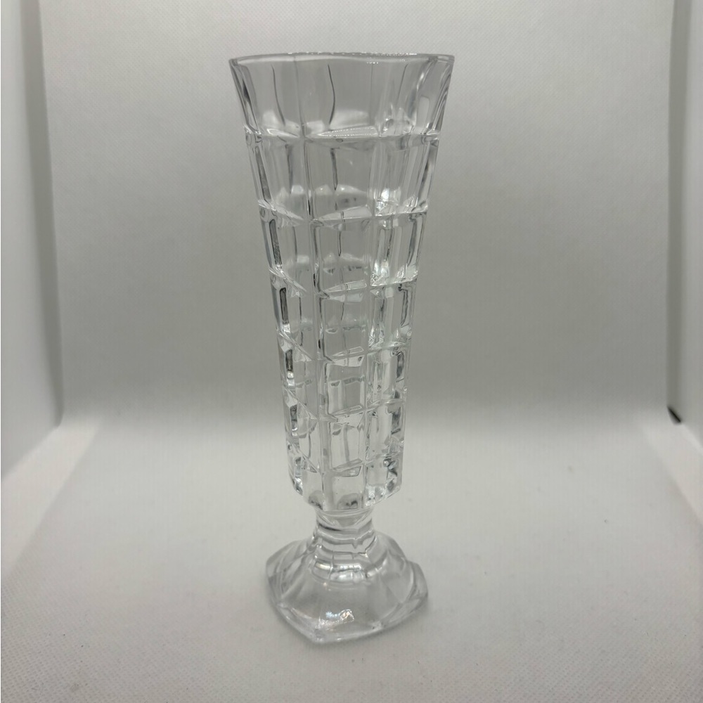 Vintage Cristal D'Arques Solifor Box Cut Bud Vase, 6 3/4", Clear